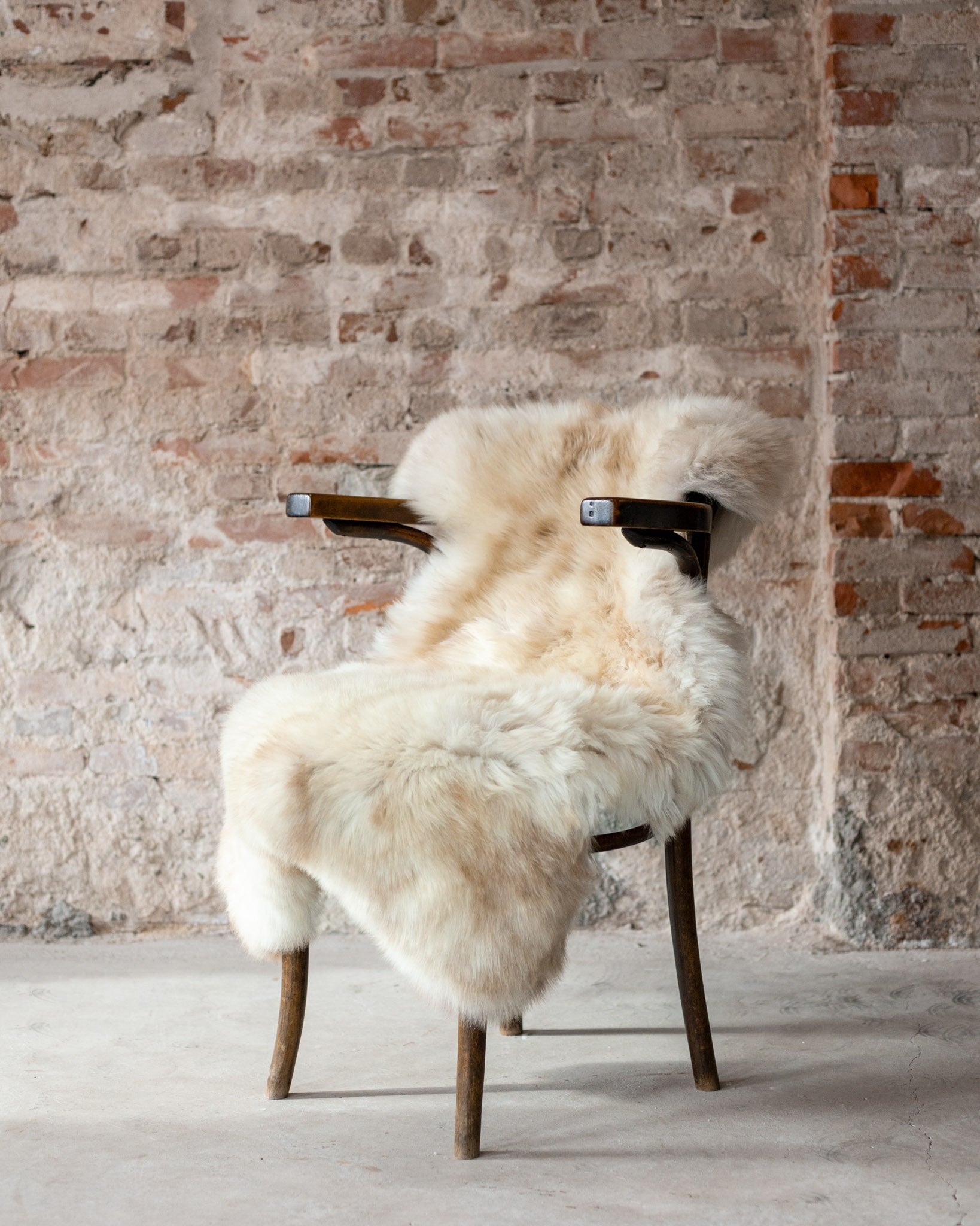 VAN BUREN | GEMÊLEERD SCHAPENVACHT | BEIGE/LICHTBRUIN 100-110 CM