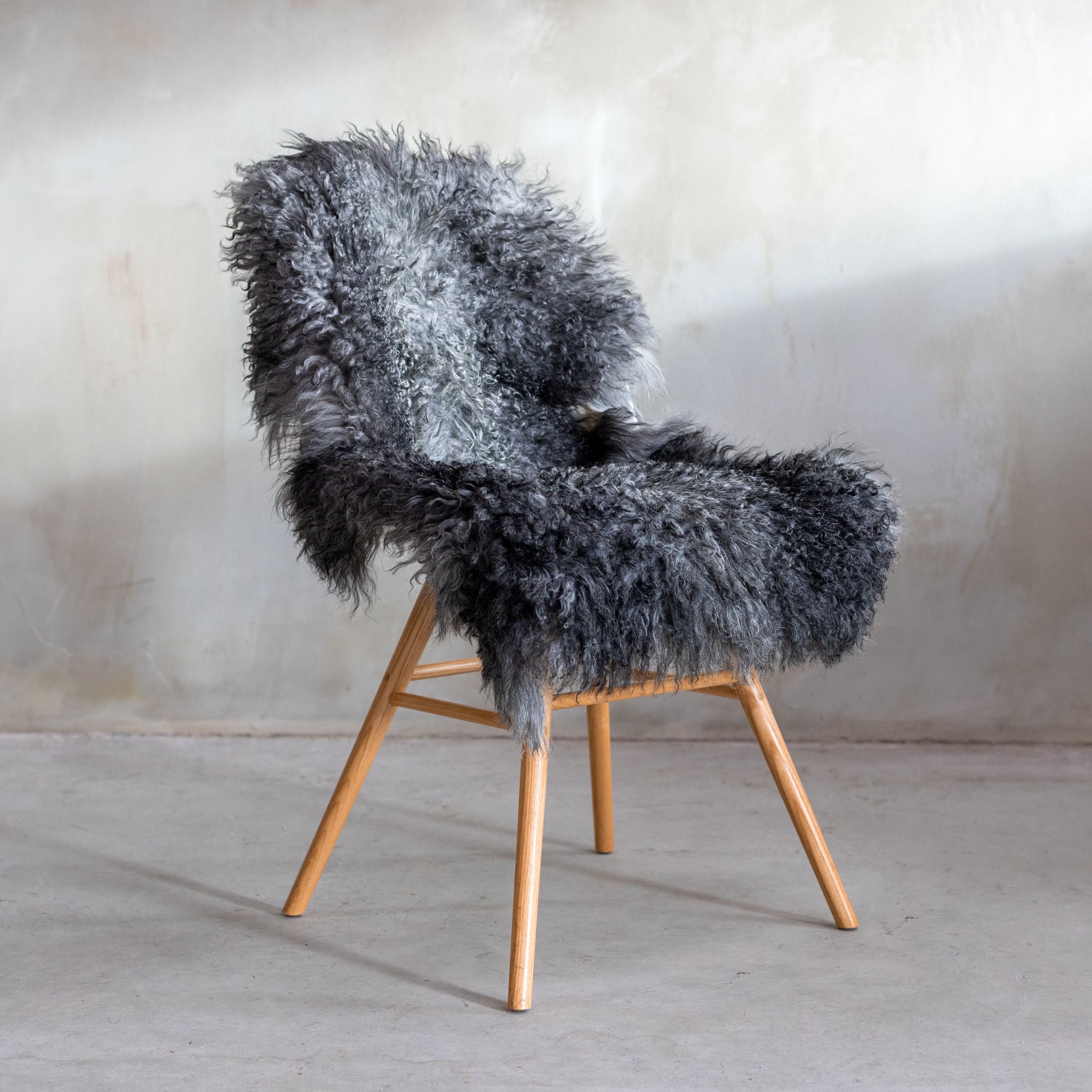 VAN BUREN | TIBET SCHAPENVACHT | NATUUR GRIJS 90-110 x 60 CM