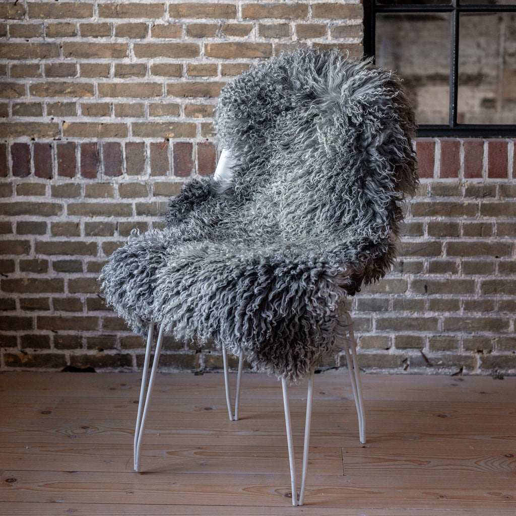 VAN BUREN | TIBET SCHAPENVACHT | NATUUR GRIJS 90-110 x 60 CM