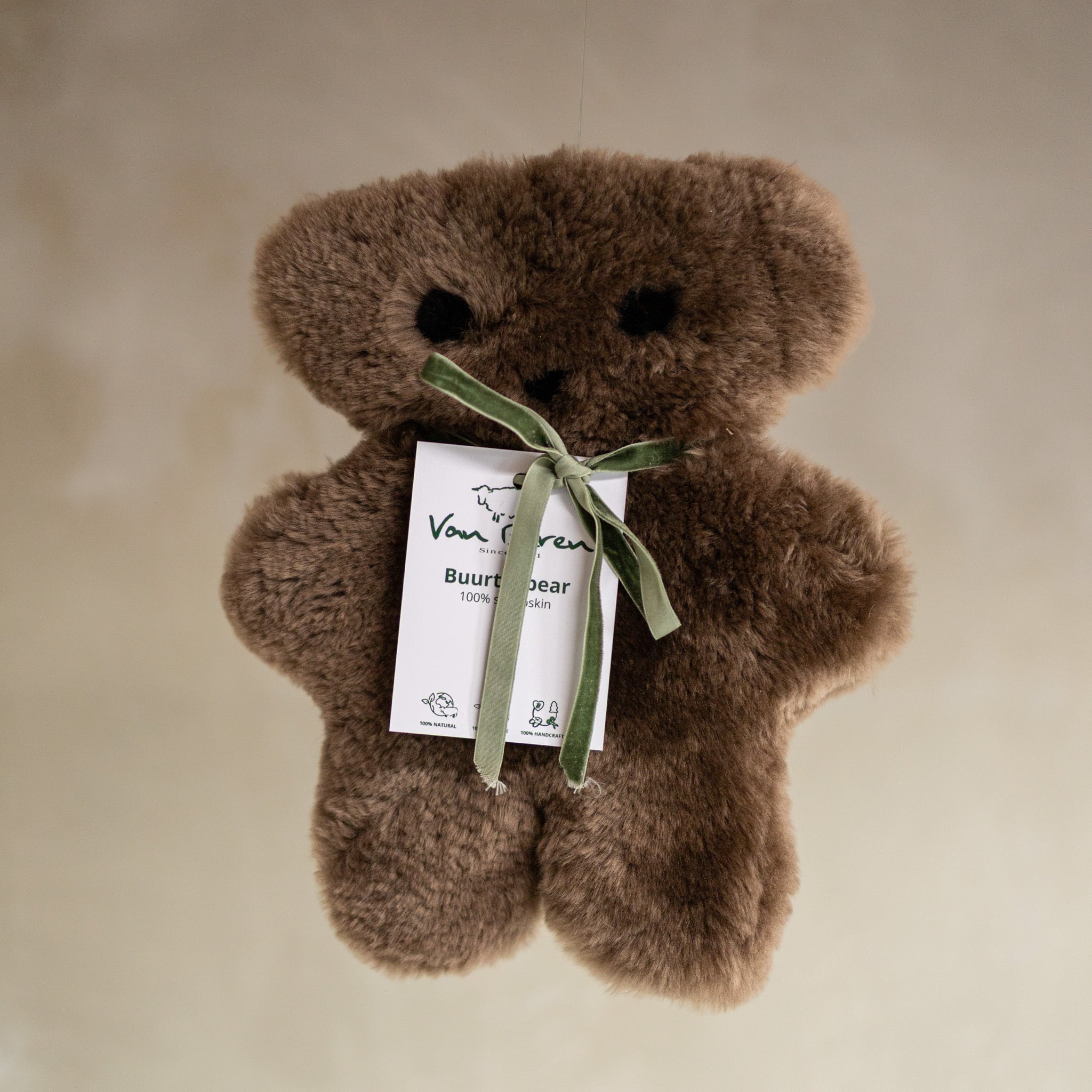 VAN BUREN | BUURTJE BEER | MERINO SCHAPENVACHT KNUFFEL BRUIN GROOT