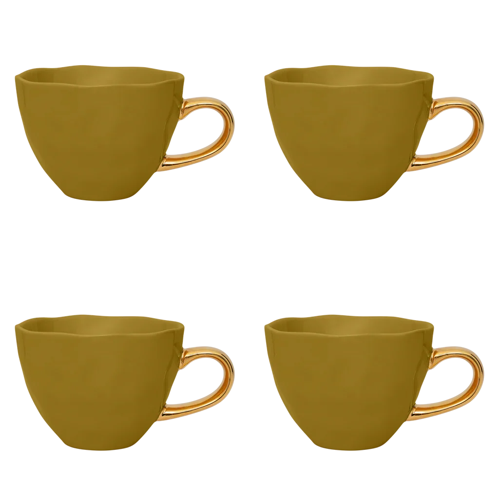 UNC | GOOD MORNING CAPPUCCINO/TEA MOK (SET OF 4) | AMBER GREEN Ø 11 CM