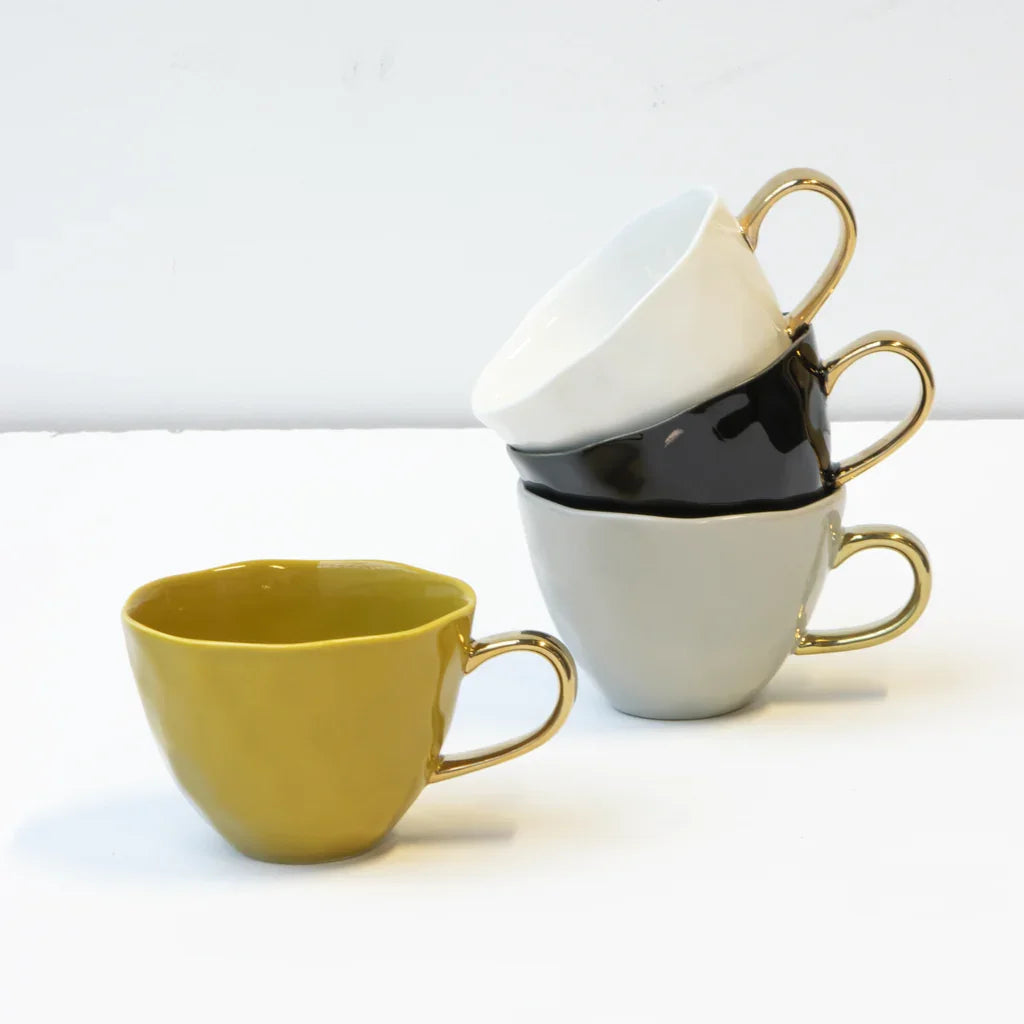 UNC | GOOD MORNING CAPPUCCINO/TEA MOK (SET OF 4) | AMBER GREEN Ø 11 CM