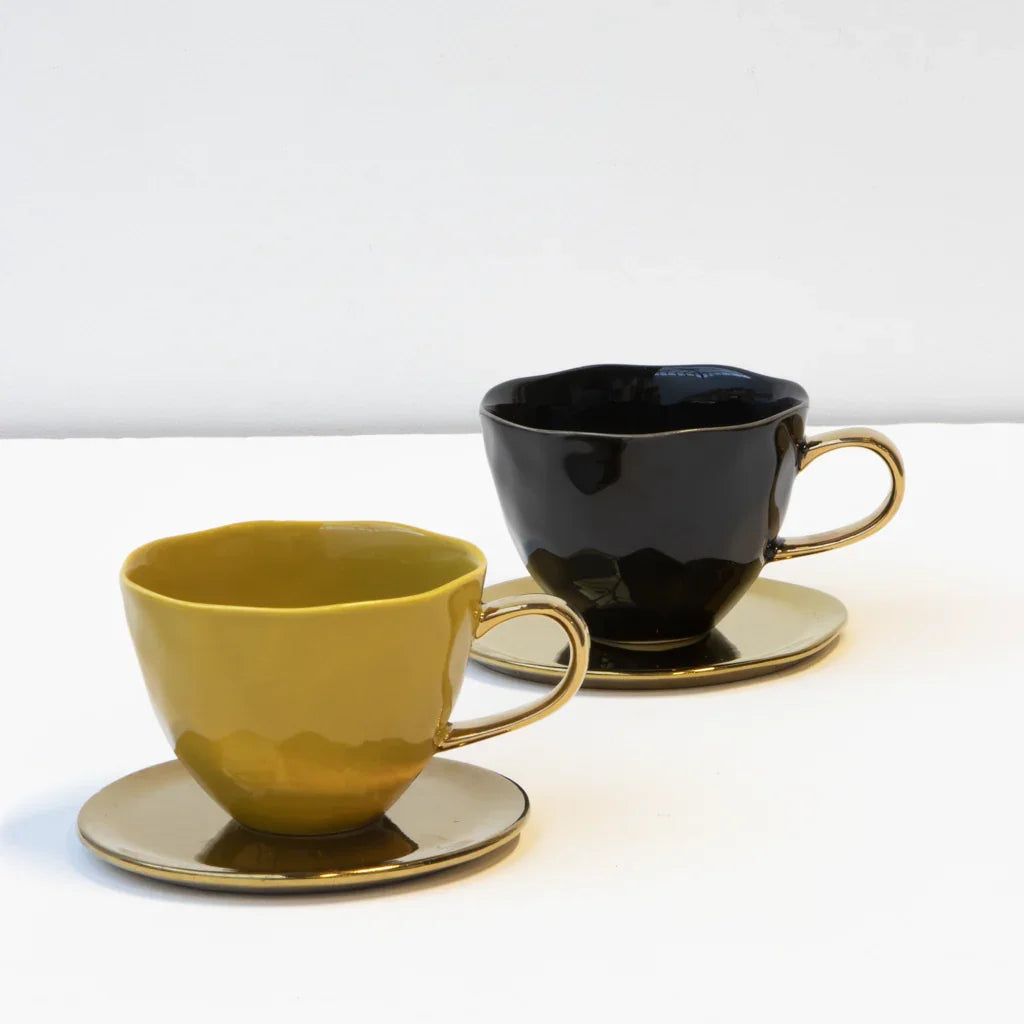 UNC | GOOD MORNING CAPPUCCINO/TEA MOK (SET OF 4) | AMBER GREEN Ø 11 CM