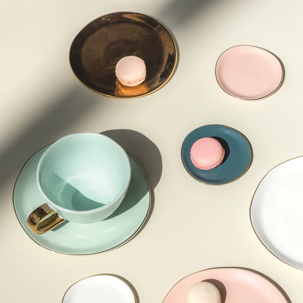 UNC | GOOD MORNING KLEIN BORD (SET OF 4) | BLUE GREEN Ø 9 CM
