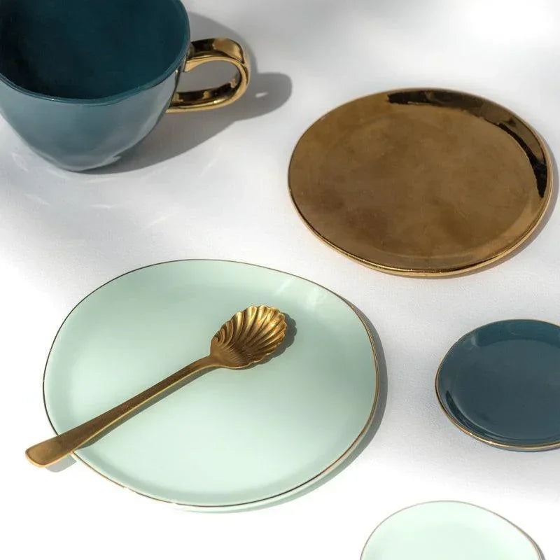 UNC | GOOD MORNING KLEIN BORD (SET OF 4) | BLUE GREEN Ø 9 CM