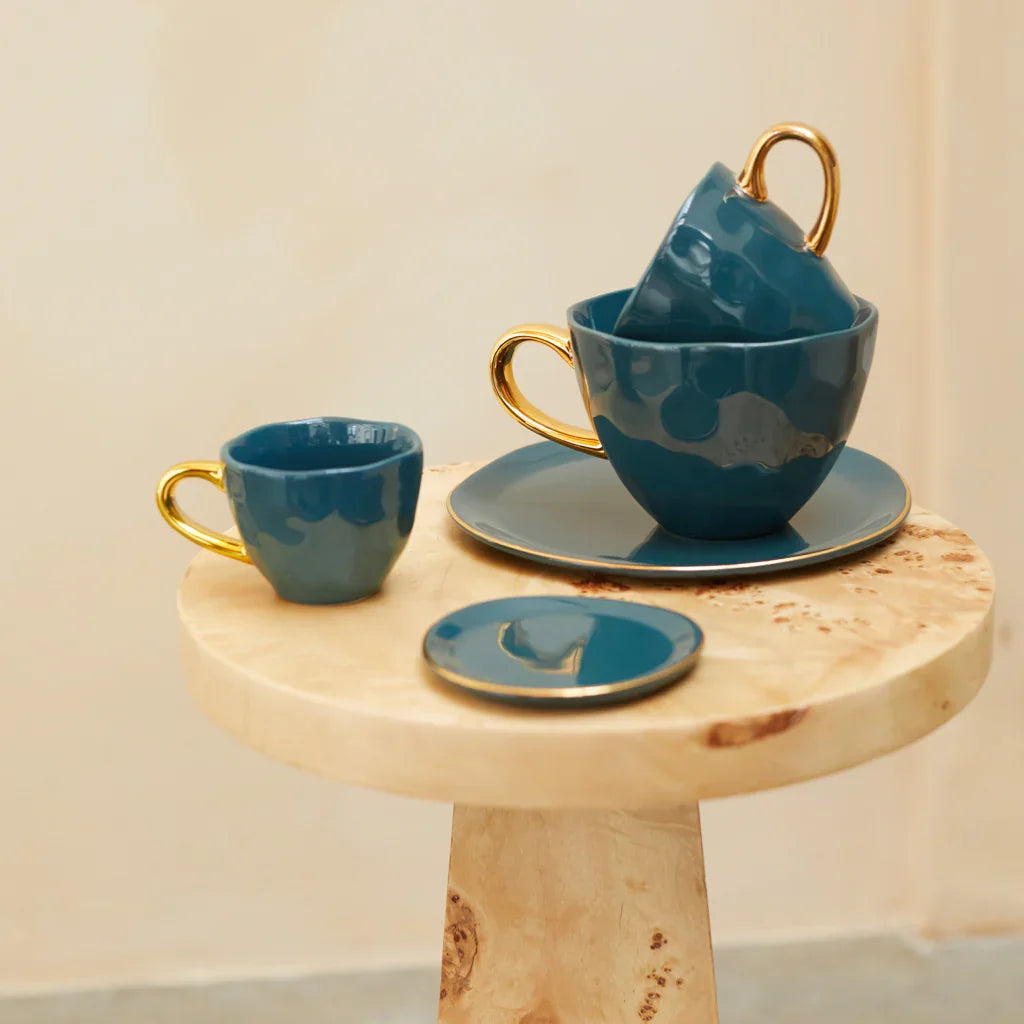 UNC | GOOD MORNING KLEIN BORD (SET OF 4) | BLUE GREEN Ø 9 CM