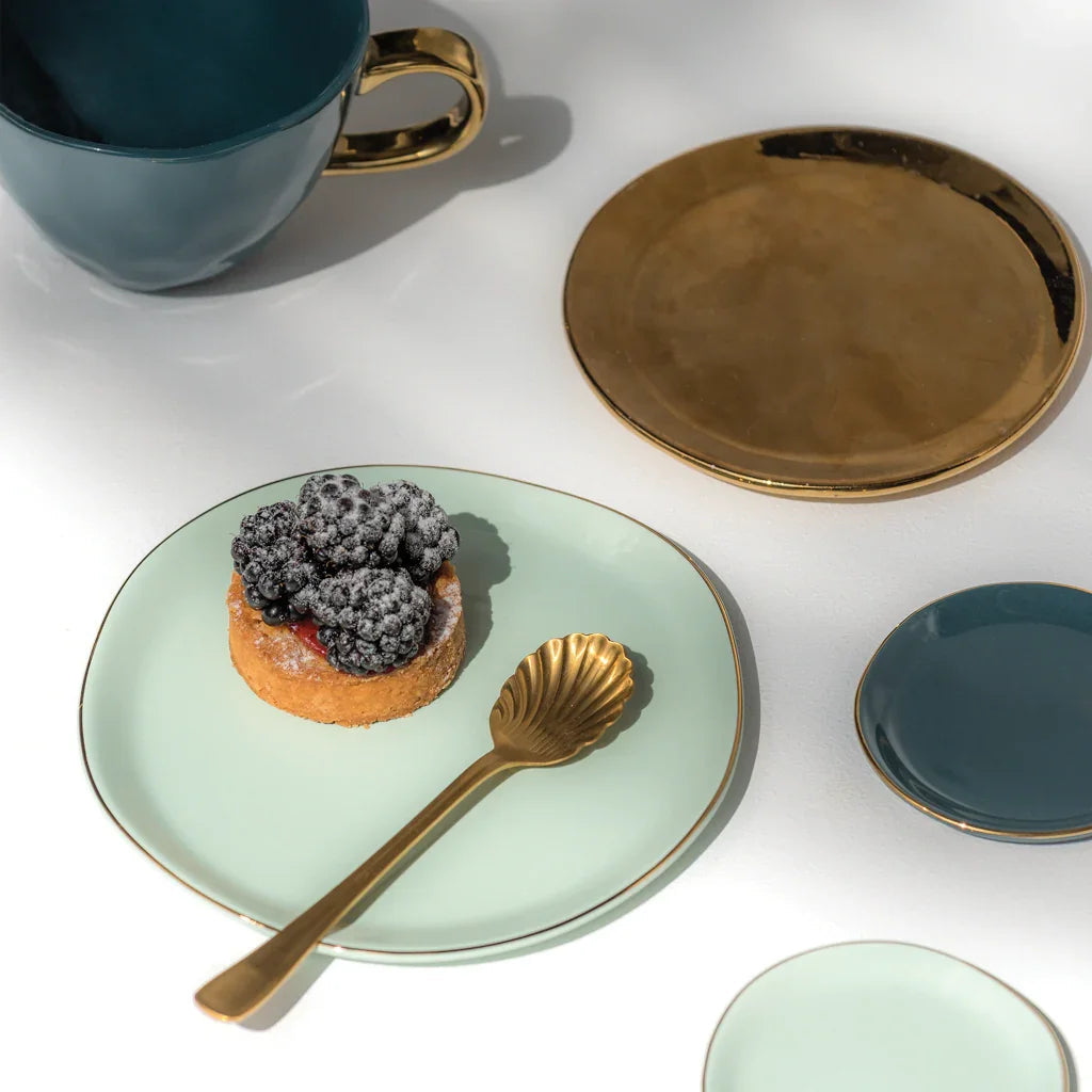 UNC | GOOD MORNING KLEIN BORD (SET OF 4) | BLUE GREEN Ø 9 CM