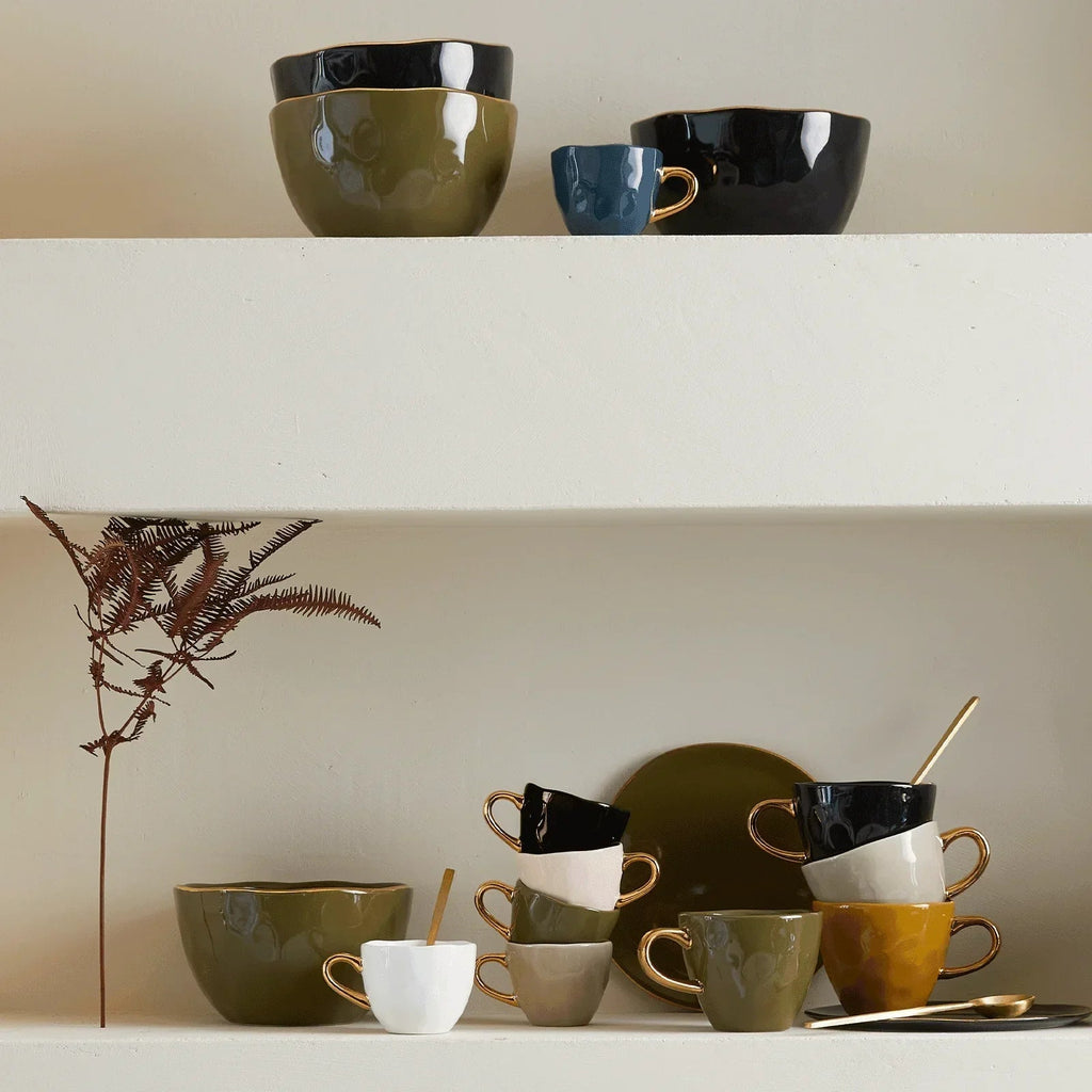 URBAN NATURE CULTURE | GOOD MORNING SCHAAL (SET OF 2) | FIR GREEN Ø 14 CM