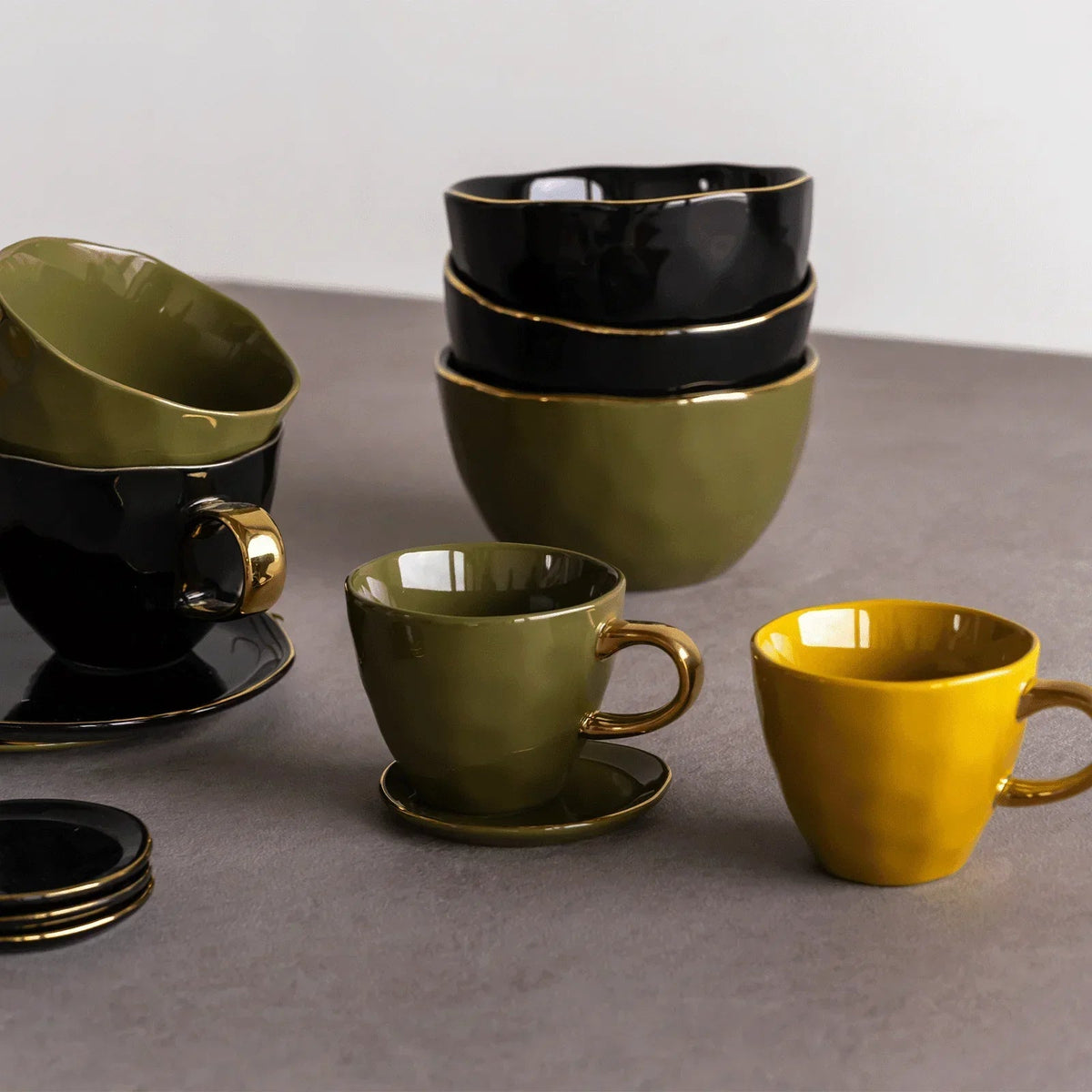 URBAN NATURE CULTURE | GOOD MORNING SCHAAL (SET OF 2) | BLACK Ø 14 CM