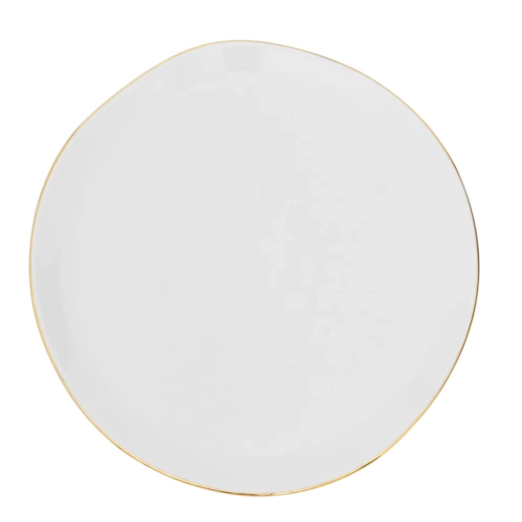 UNC | GOOD MORNING DINERBORD (SET OF 4) | WHITE / GOLD Ø 22,8 CM