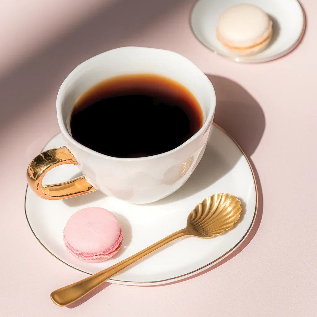 UNC | GOOD MORNING DINERBORD (SET OF 4) | WHITE / GOLD Ø 22,8 CM