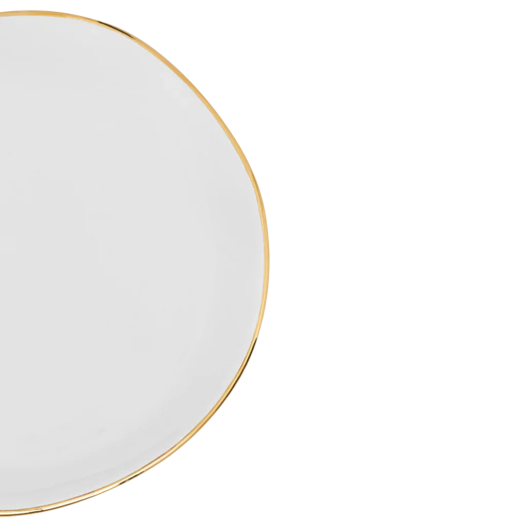 UNC | GOOD MORNING DINERBORD (SET OF 4) | WHITE / GOLD Ø 22,8 CM