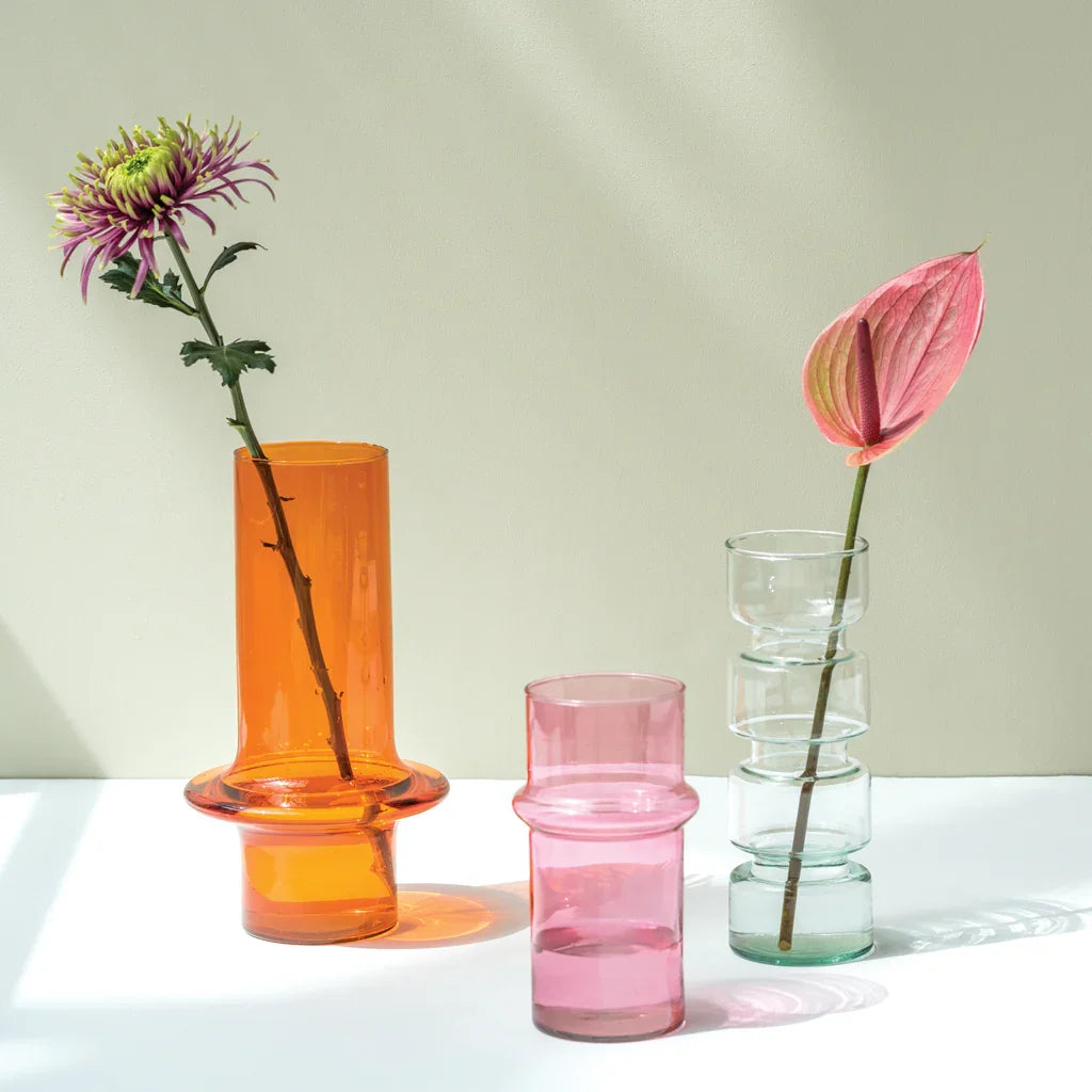 UNC | VASE RECYCLED GLASS | ROOD Ø 17x31 CM