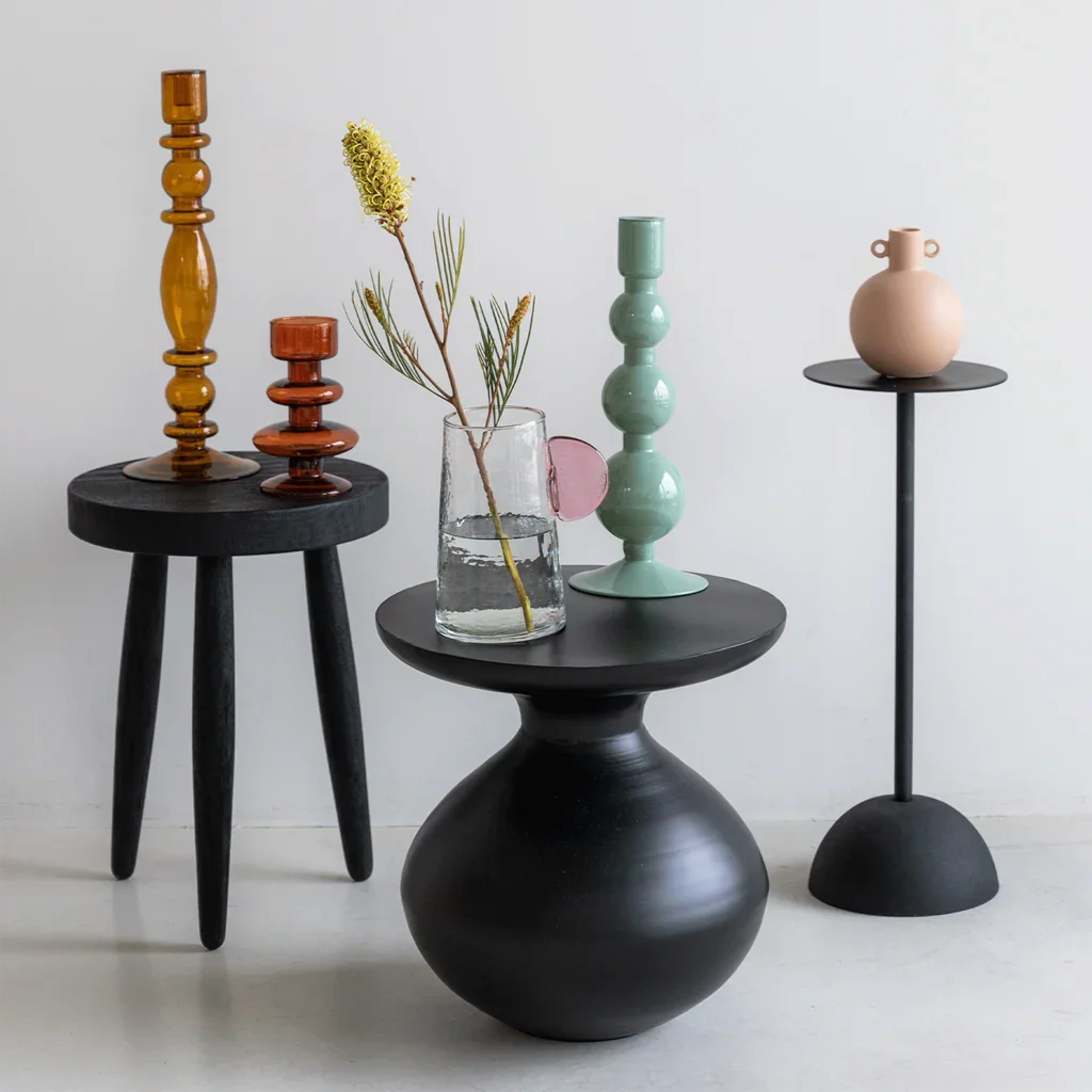 UNC | SIDE TABLE S | ZWART Ø 21x54 CM