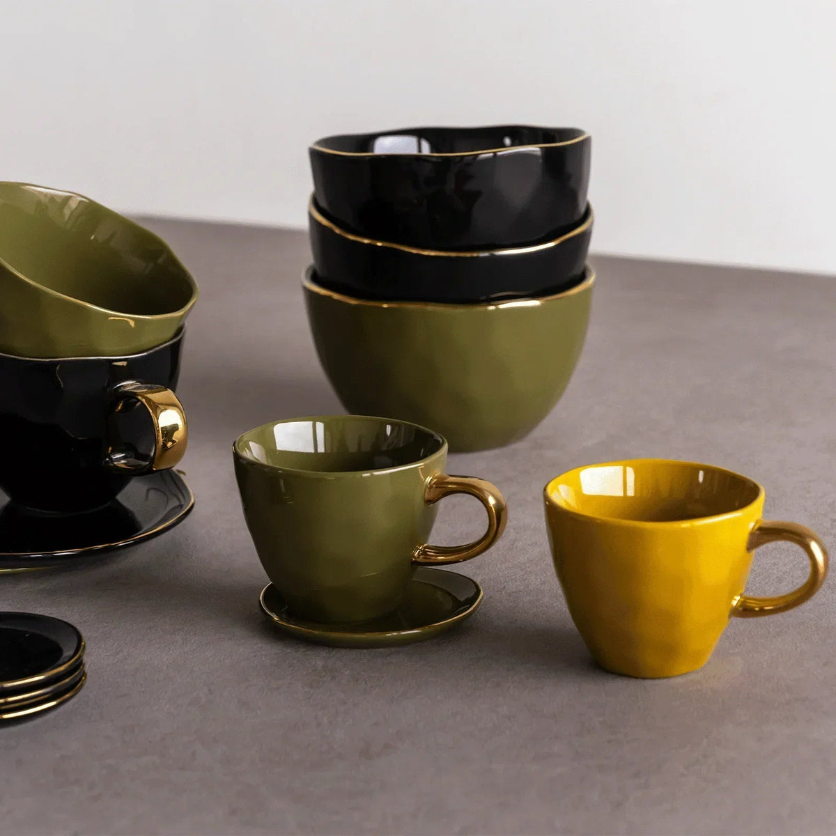URBAN NATURE CULTURE | GOOD MORNING MOK COFFEE (SET OF 4) | FIR GREEN Ø 8,5 CM
