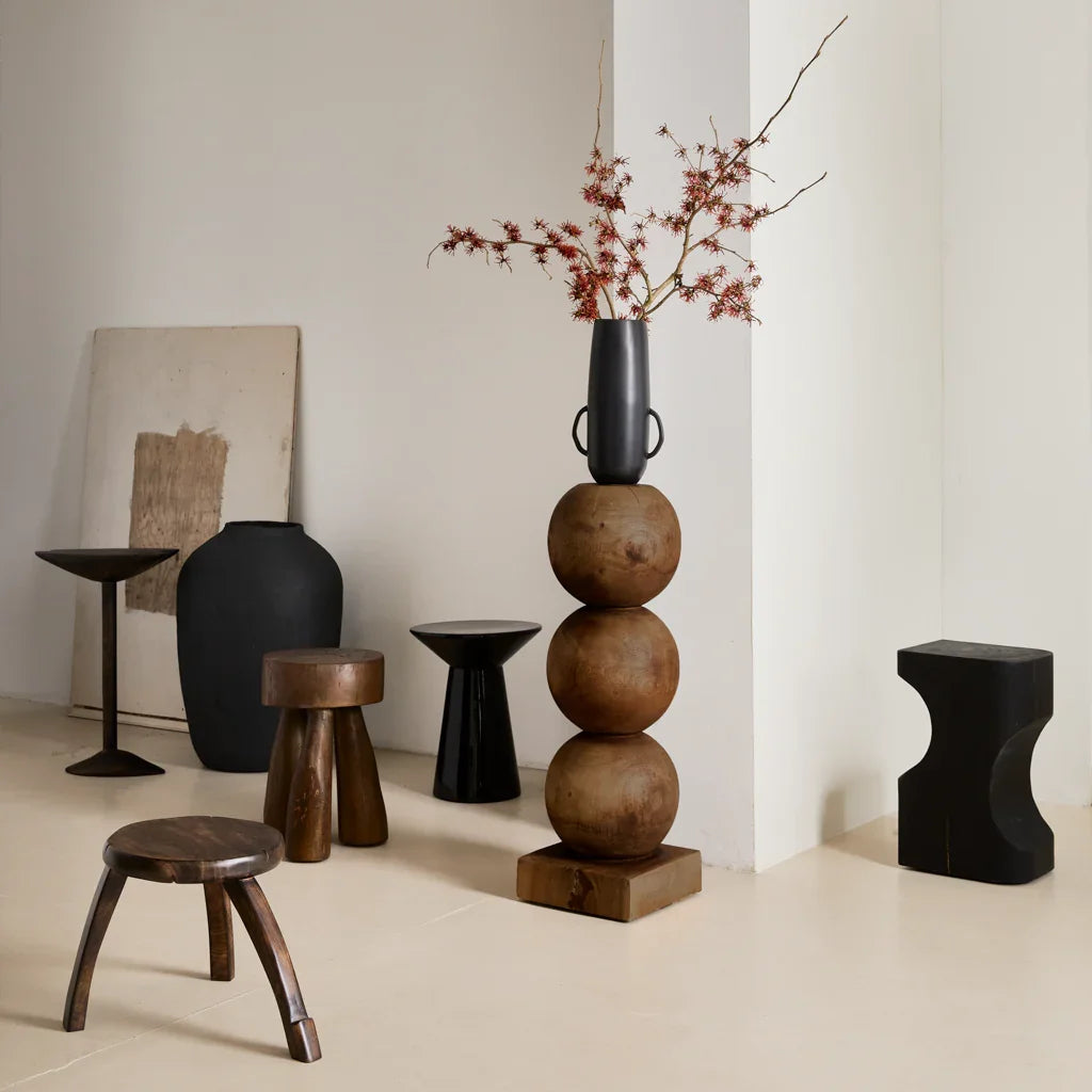UNC | PEDESTAL BULB | 83 CM | MAHOGANY WOOD