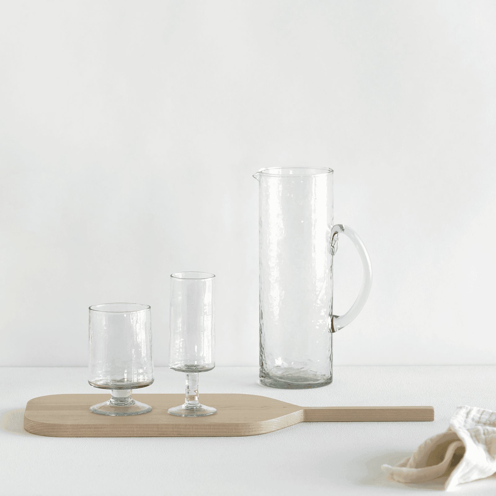 UNC | HAMMERED CHAMPAGNEGLAZEN (SET OF 4) | TRANSPARANT