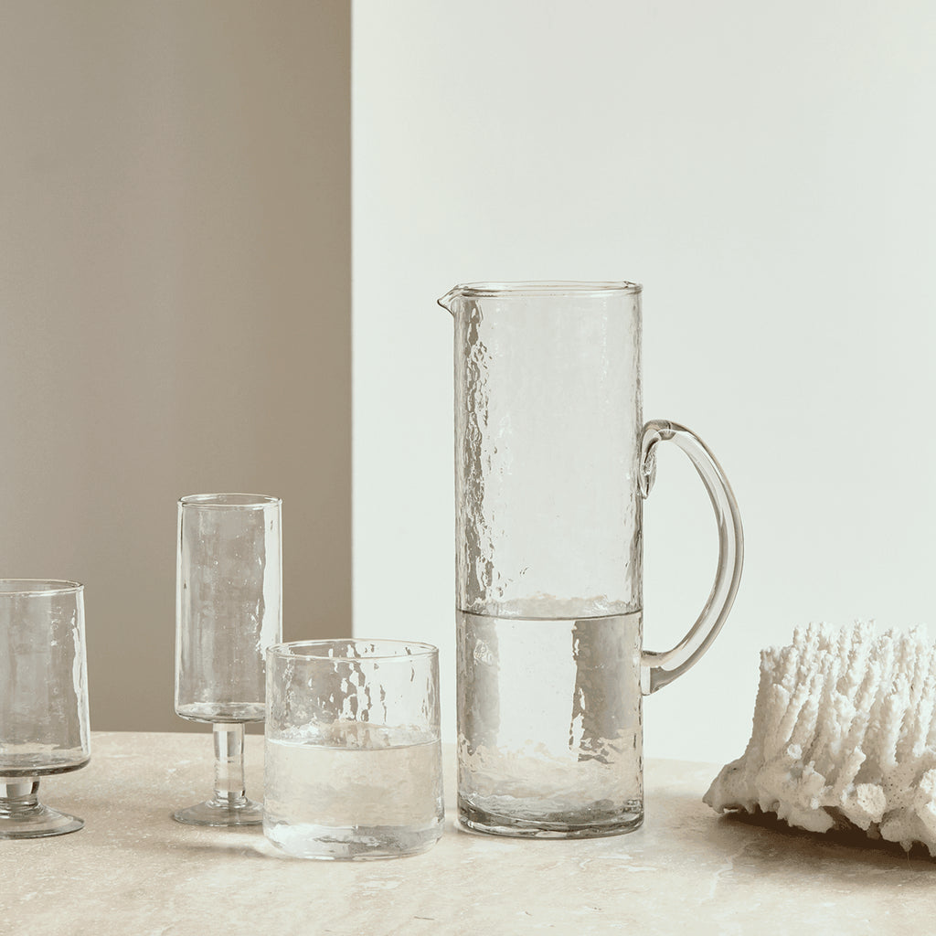 UNC | Glas Tumbler Hammered (set of 4) | Transparent