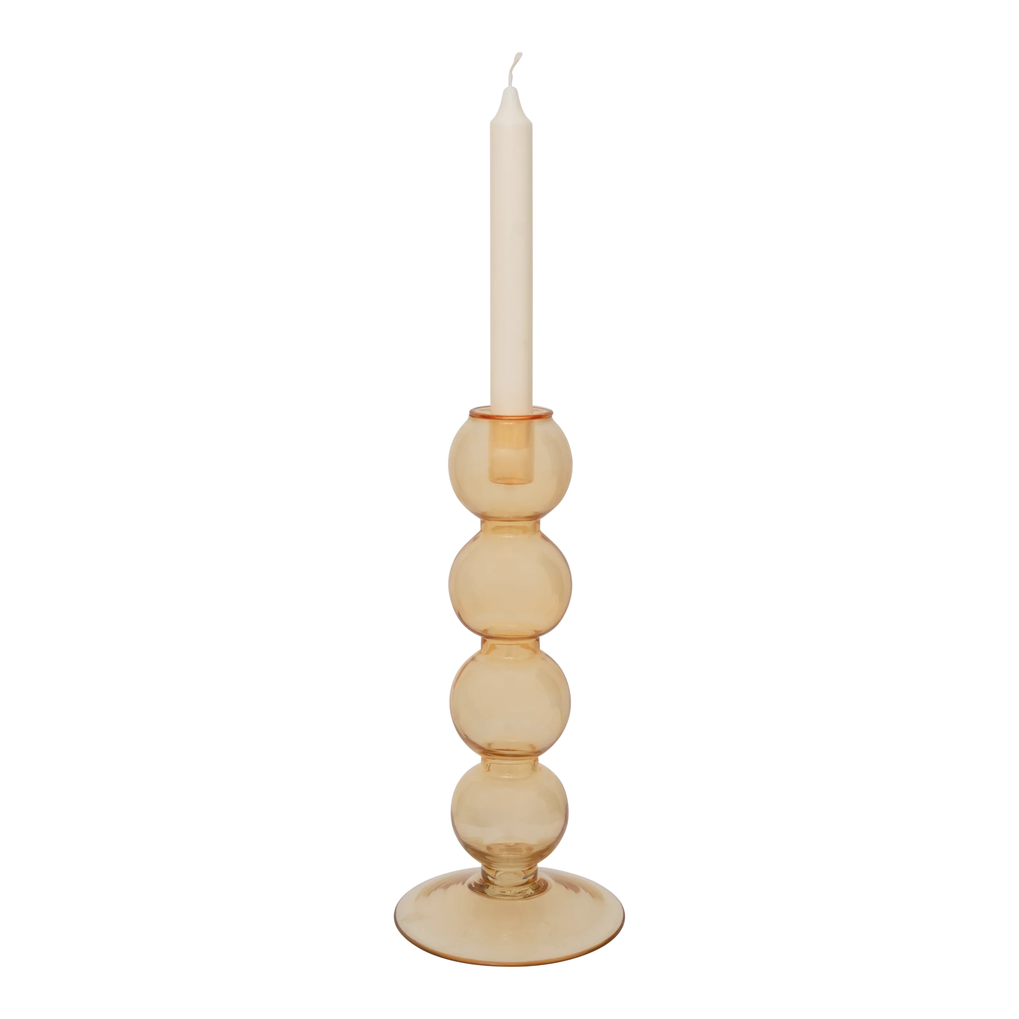 UNC | KAARSHOUDER POLLINI | ALMOND BUFF | Ø 14 X 31 CM