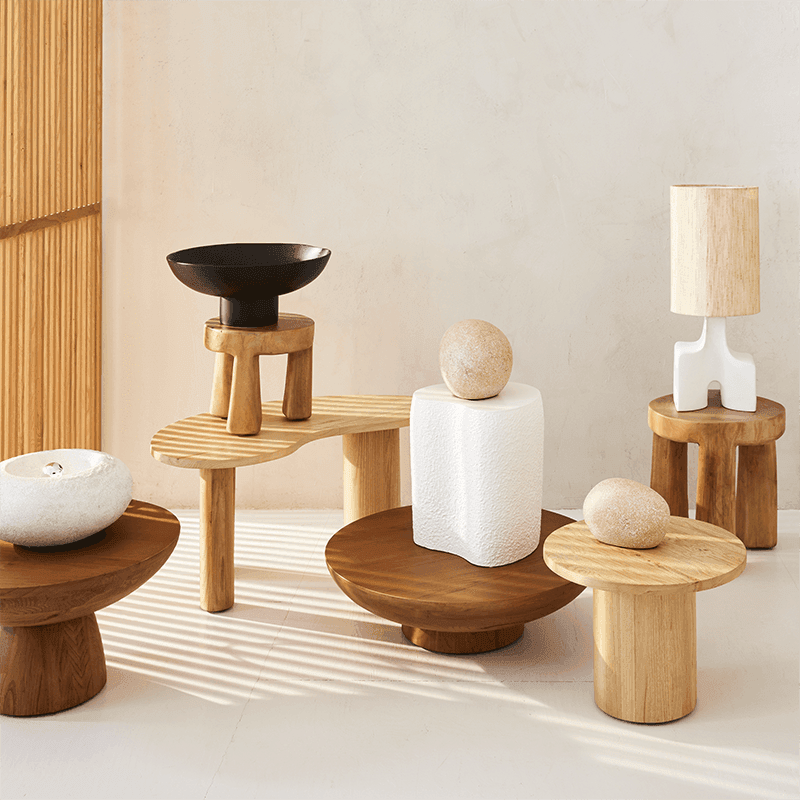URBAN NATURE CULTURE | TAFELLAMP HIKARI | PRAIRIE SAND & MATT WHITE Ø 22,5 CM