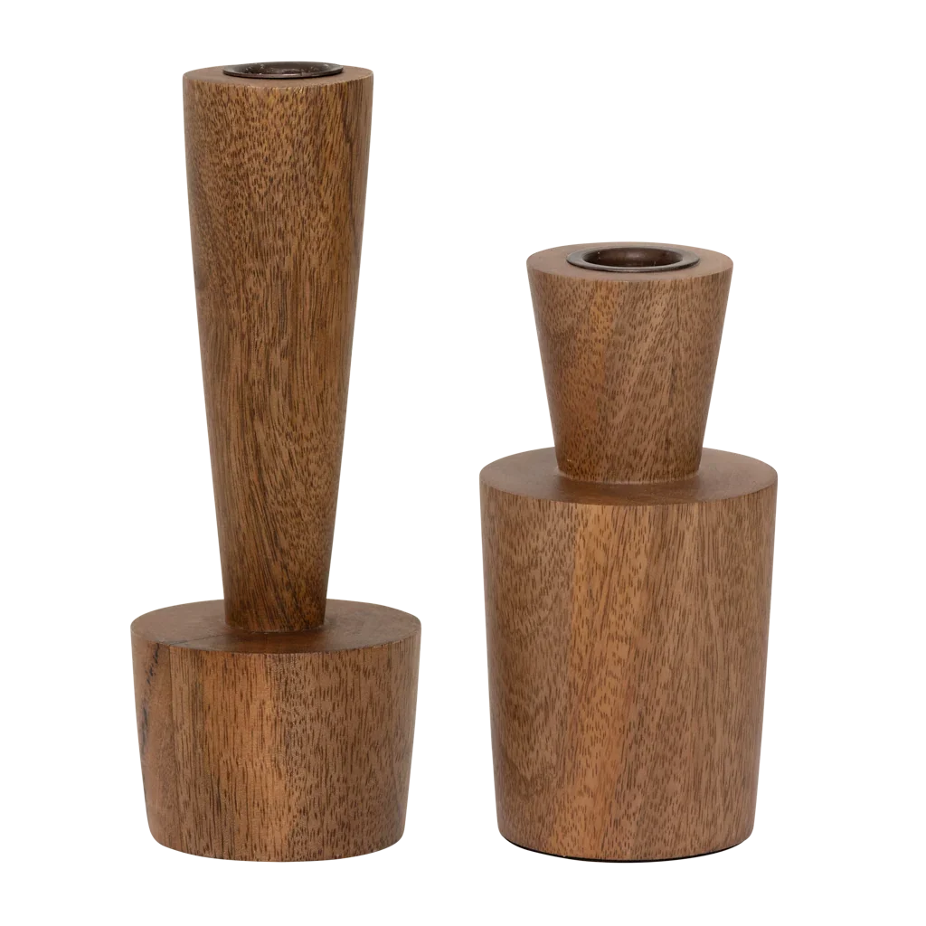 URBAN NATURE CULTURE | KANDELAAR MADERA B (SET OF 2) | MAHOGANY Ø 7,6 CM