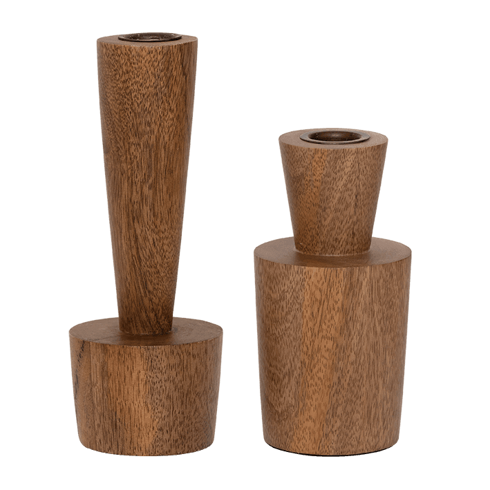URBAN NATURE CULTURE | KANDELAAR MADERA B (SET OF 2) | MAHOGANY Ø 7,6 CM