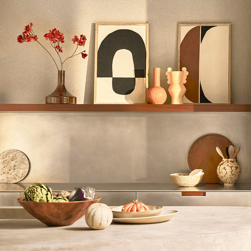 UNC | WANDDECORATIE OCASO A | OFF-WHITE / BRUIN / ZWART 70X45X2,5 CM