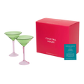 UNC | MARTINI COCKTAIL GLASS (SET OF 2) | GIFTSET | GROEN/ROZE
