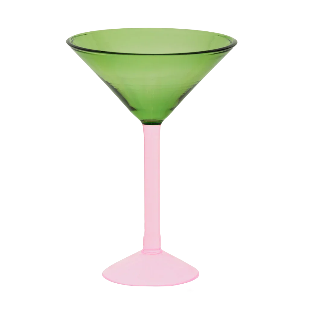 UNC | MARTINI COCKTAIL GLASS (SET OF 2) | GIFTSET | GROEN/ROZE