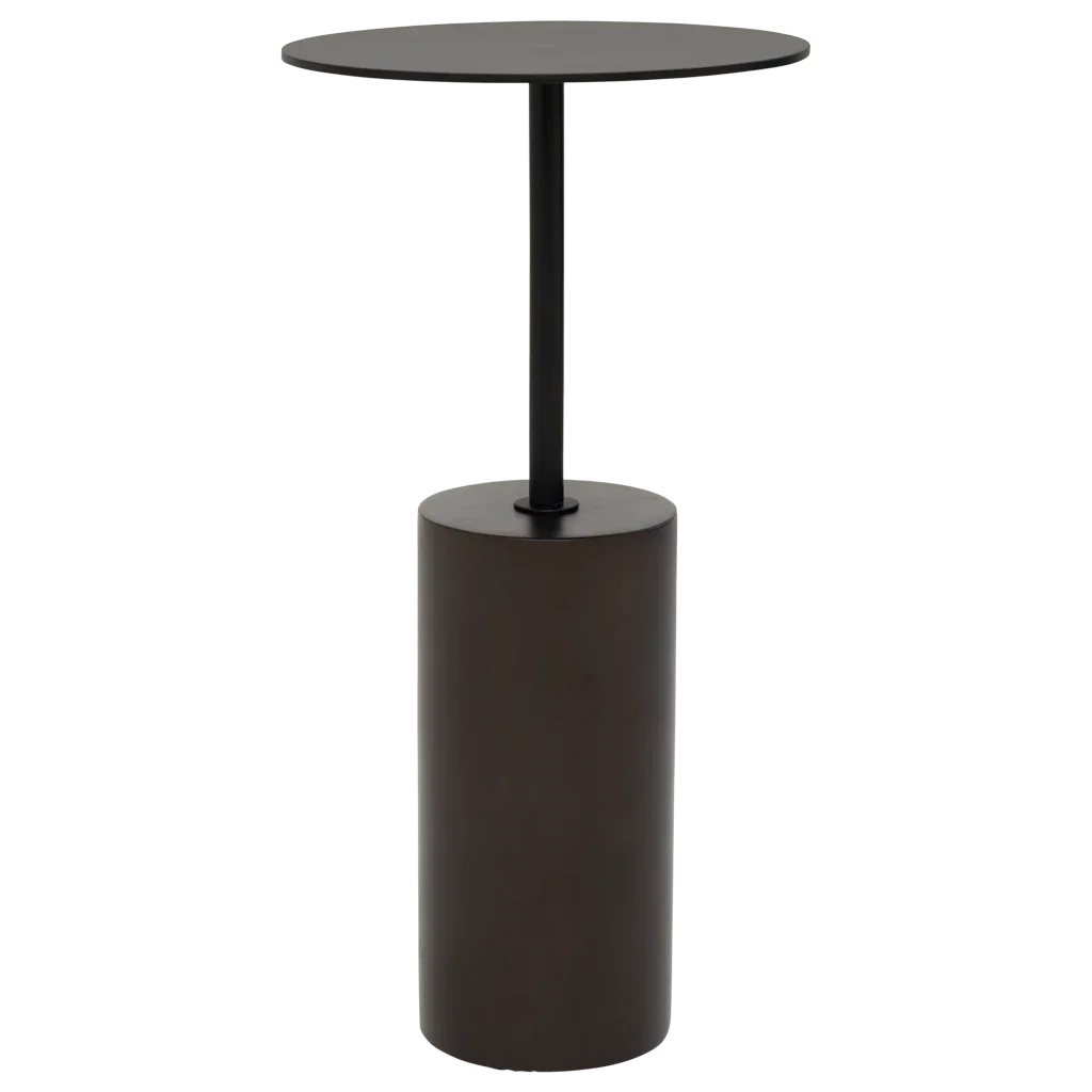 URBAN NATURE CULTURE | BIJZETTAFEL MACY A | WALNUT & BLACK Ø 28 CM