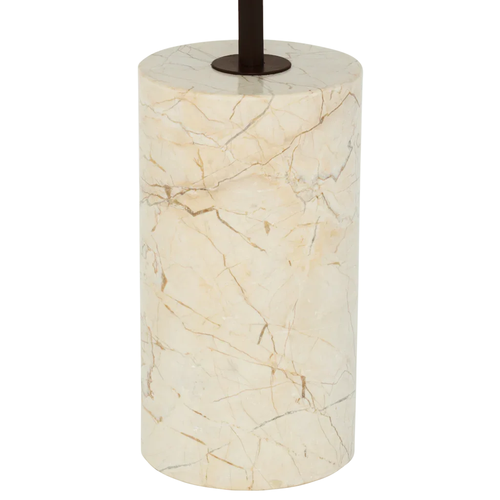 URBAN NATURE CULTURE | BIJZETTAFEL MACY B | BEIGE MARMER EN ROOD/BRUIN Ø 36