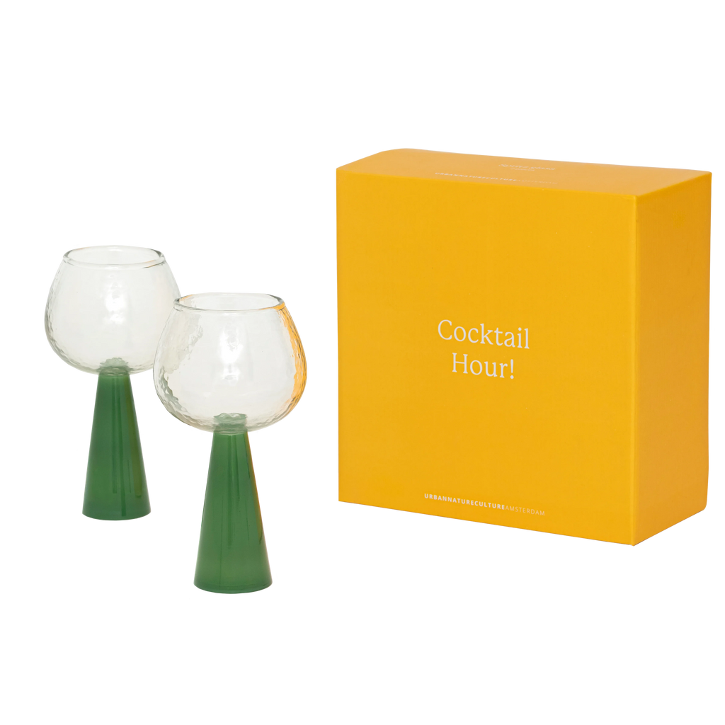 UNC | COCKTAIL GLASS (SET OF 2) | GIFTSET | JADE GREEN