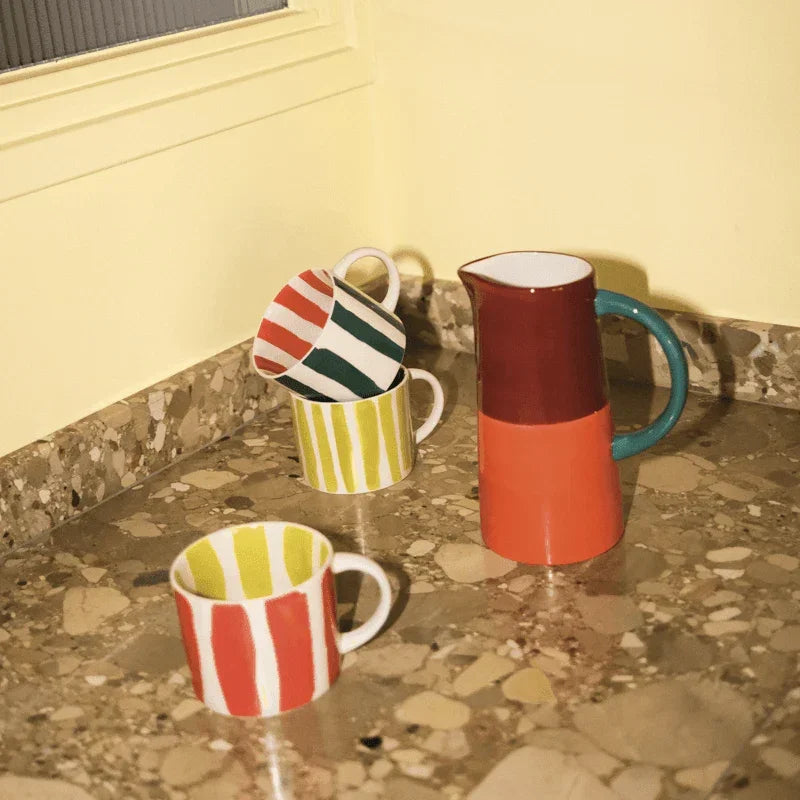 LINDA. x UNC | MUG TAZZA | STRIPES MULTI (SET OF 4)