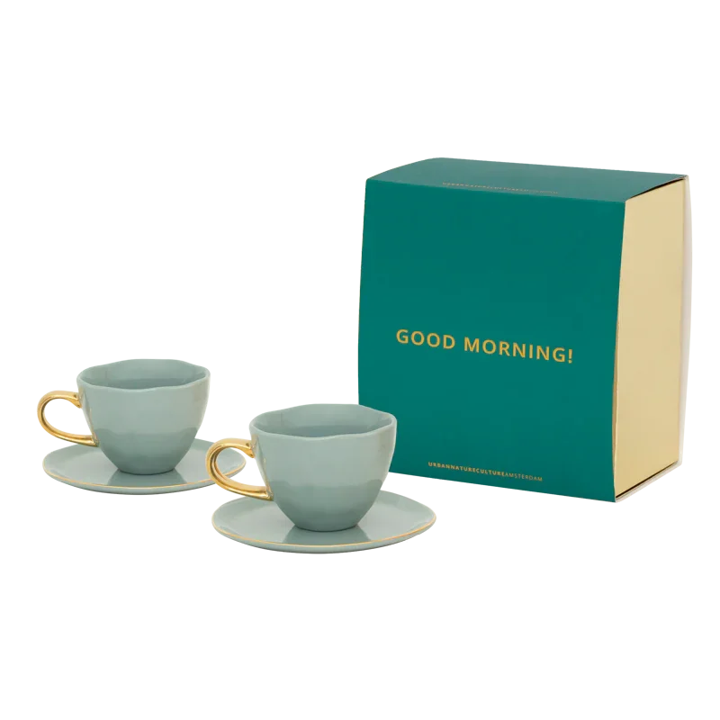 UNC | CADEAUVERPAKKING | Good Morning Cappuccino THEE | BORD (set of 4) | Papaya slate