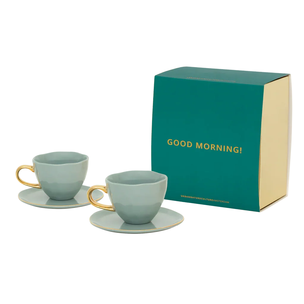 UNC | CADEAUVERPAKKING | Good Morning Cappuccino THEE | BORD (set of 4) | Papaya slate