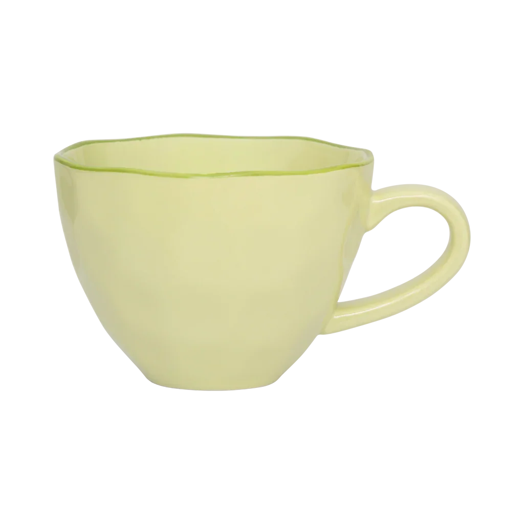 UNC | GOOD MORNING CAPPUCCINO/TEA MOK SCULPTED (SET OF 2) | PALE GREEN