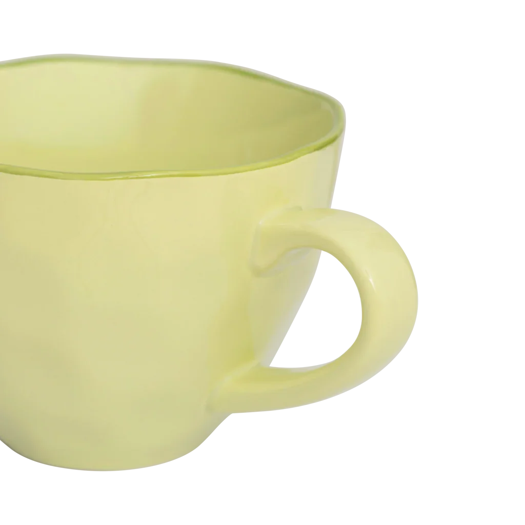 UNC | GOOD MORNING CAPPUCCINO/TEA MOK SCULPTED (SET OF 2) | PALE GREEN
