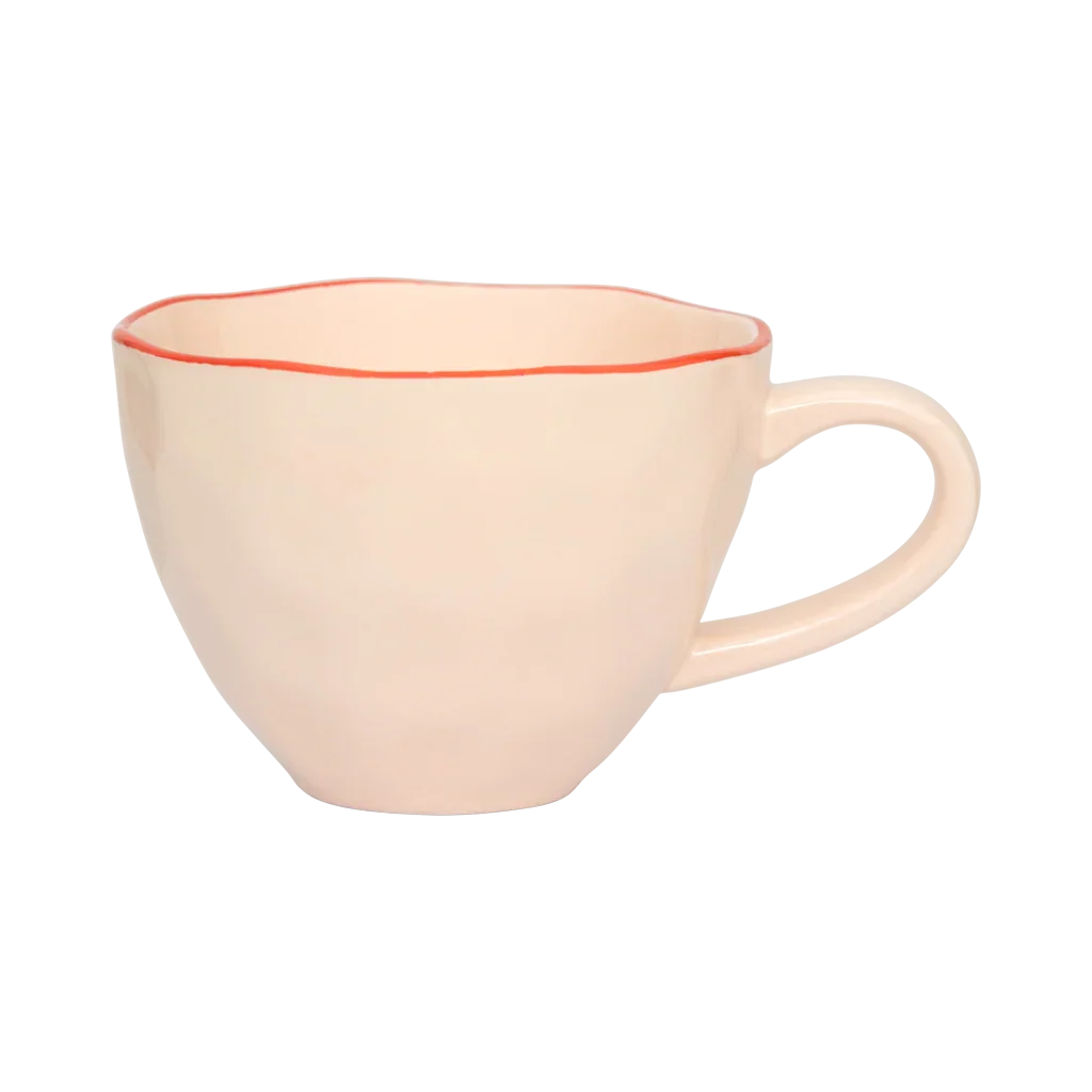 UNC | GOOD MORNING CAPPUCCINO/TEA MOK SCULPTED (SET OF 2) | OLD PINK
