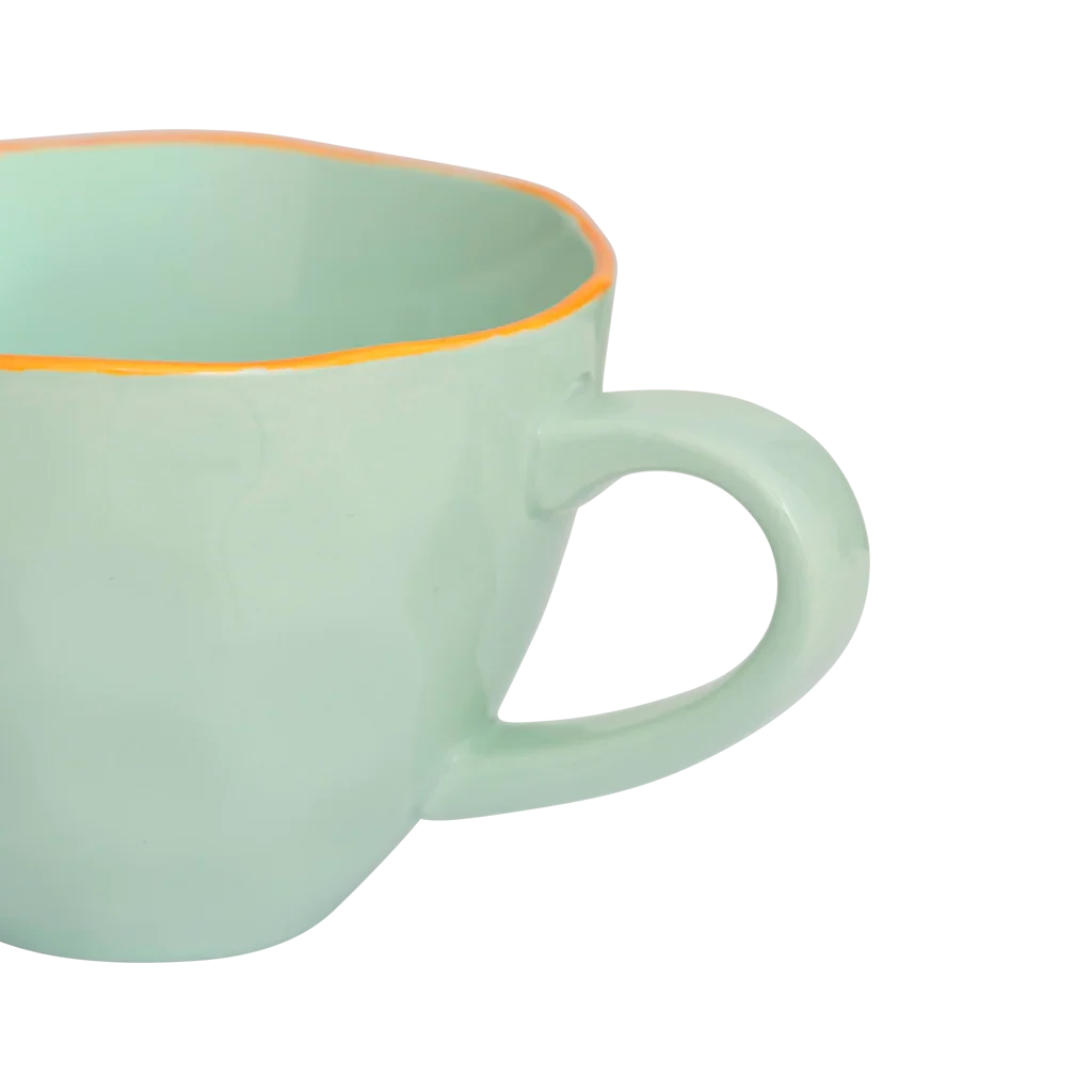 Good Morning Tasse Cappuccino/Tee skulptiert Seladon (4er-Set)