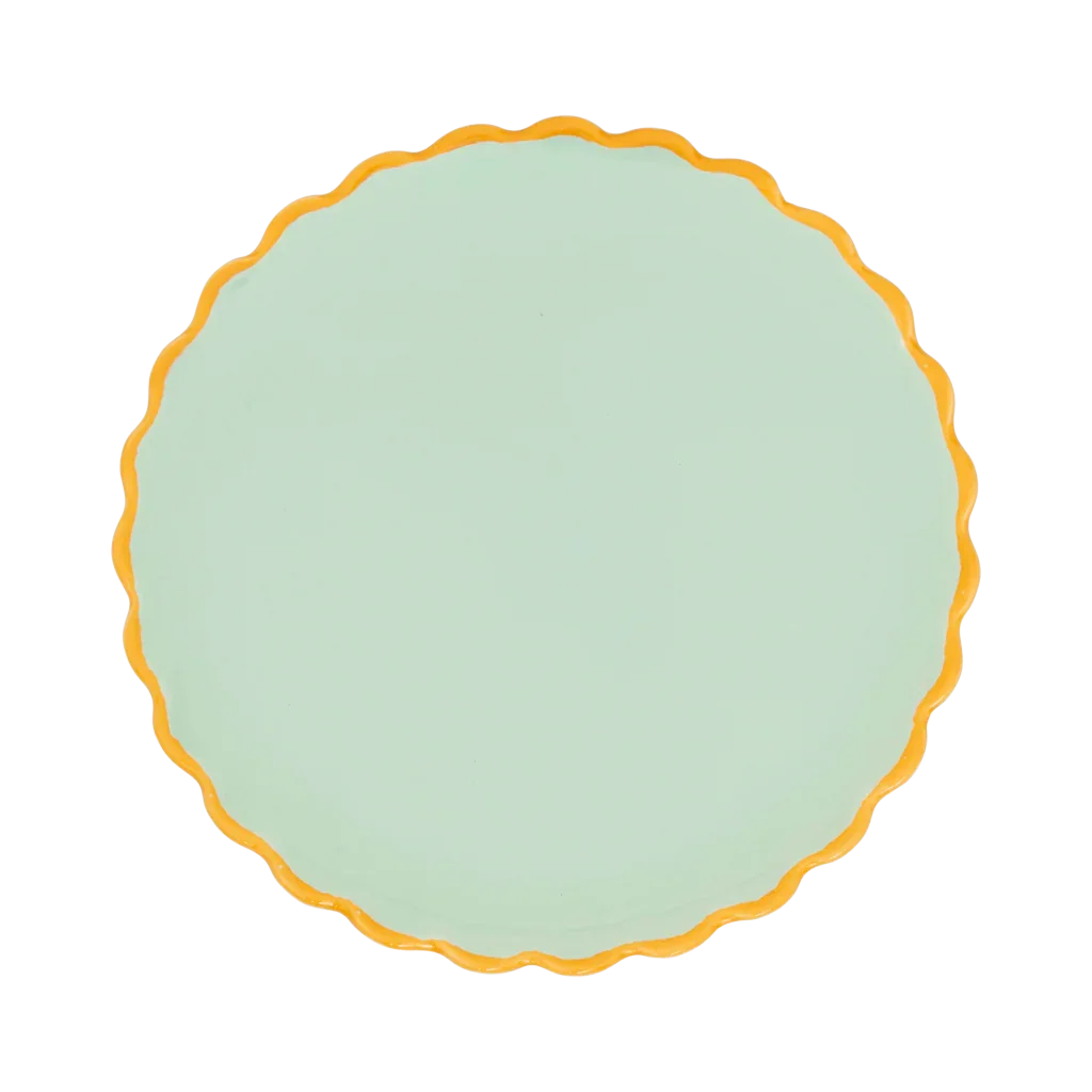 URBAN NATURE CULTURE | GOOD MORNING SCULPTED BORD (SET OF 4) | CELADON Ø 13,5 CM