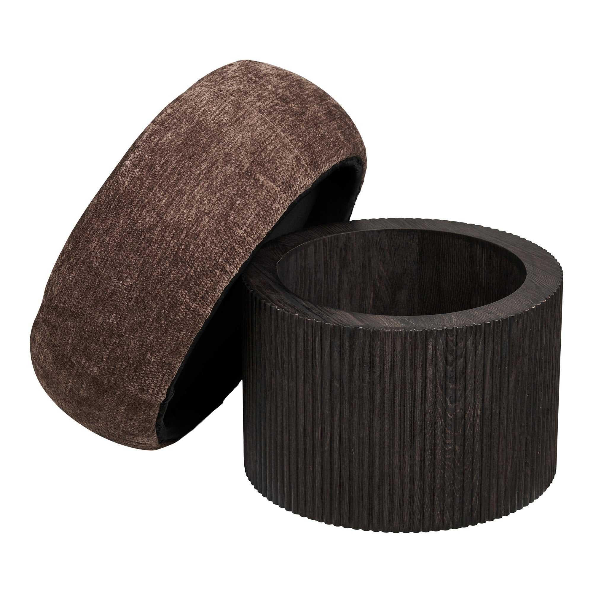 HOUSE NORDIC | CHRISTCHURCH POUF | DONKERBRUIN (Ø52x42 CM)