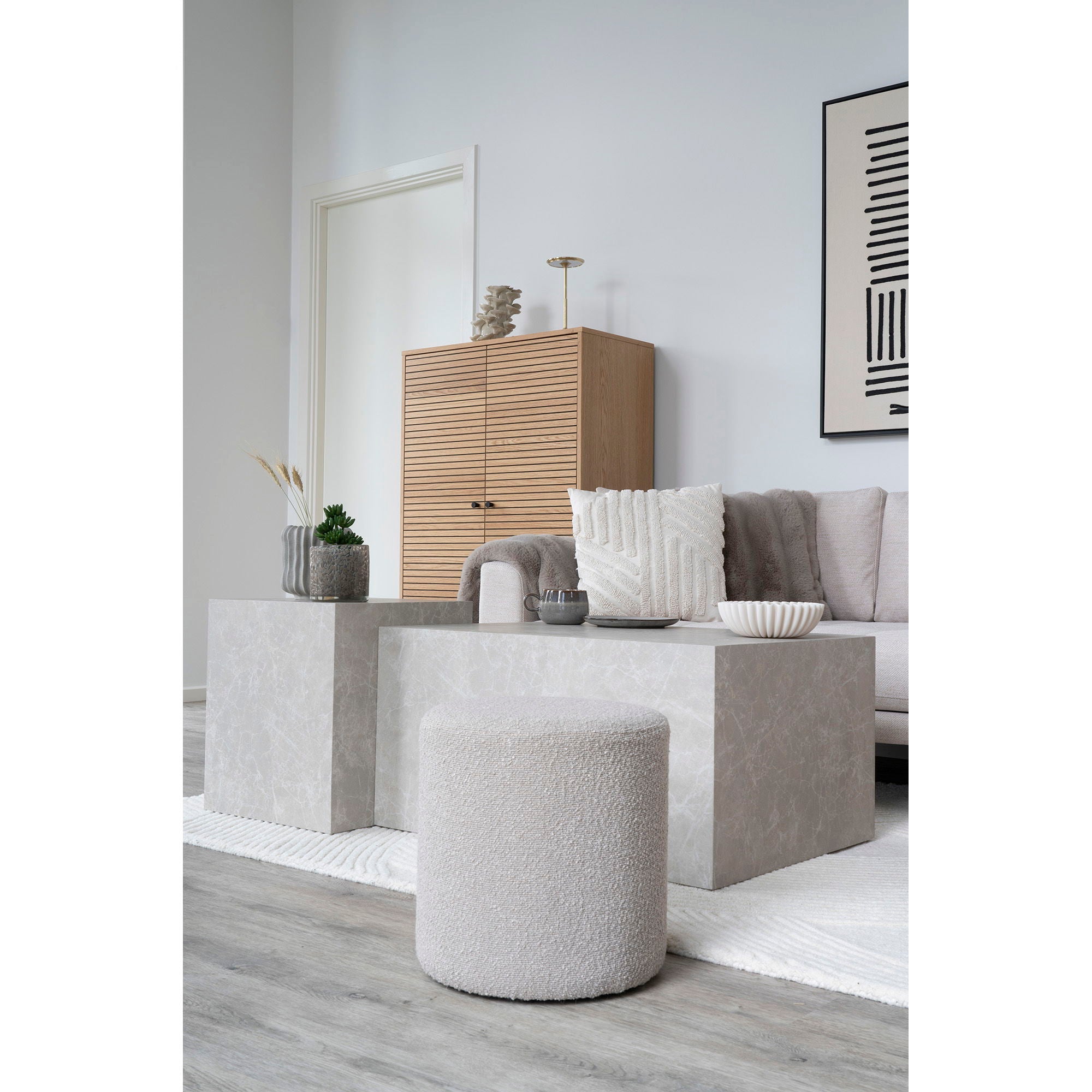 HOUSE NORDIC | POEF Ejby | bouclé beige