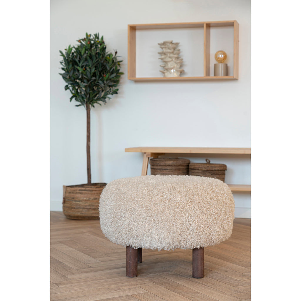 HOUSE NORDIC | INVERNESS POUF | LICHTBRUIN (Ø50x36 CM)