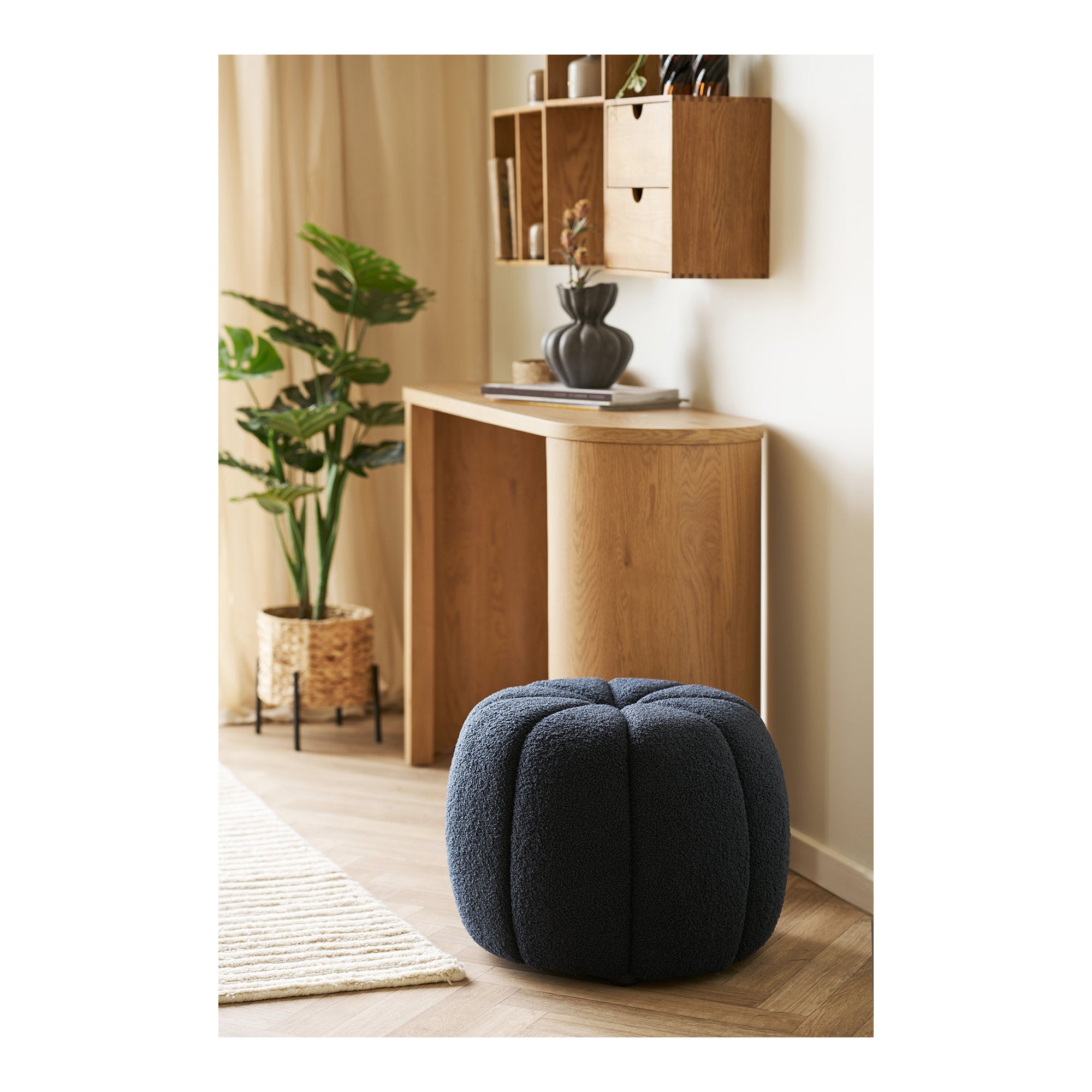 HOUSE NORDIC | PAISLEY POUF | NAVY (Ø48x38 CM)