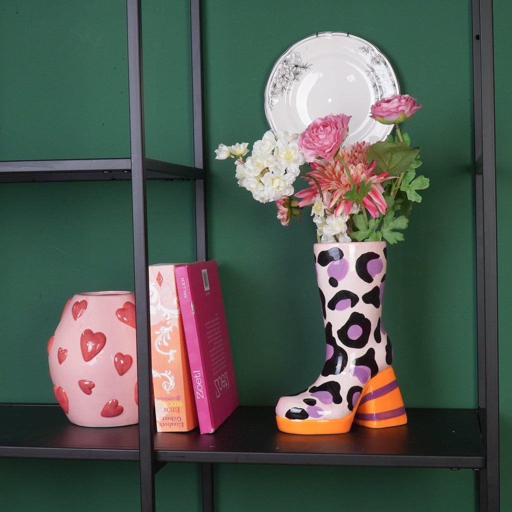 HOUSEVITAMIN | LEOPARD BOOT VAAS | ROZE + ORANJE