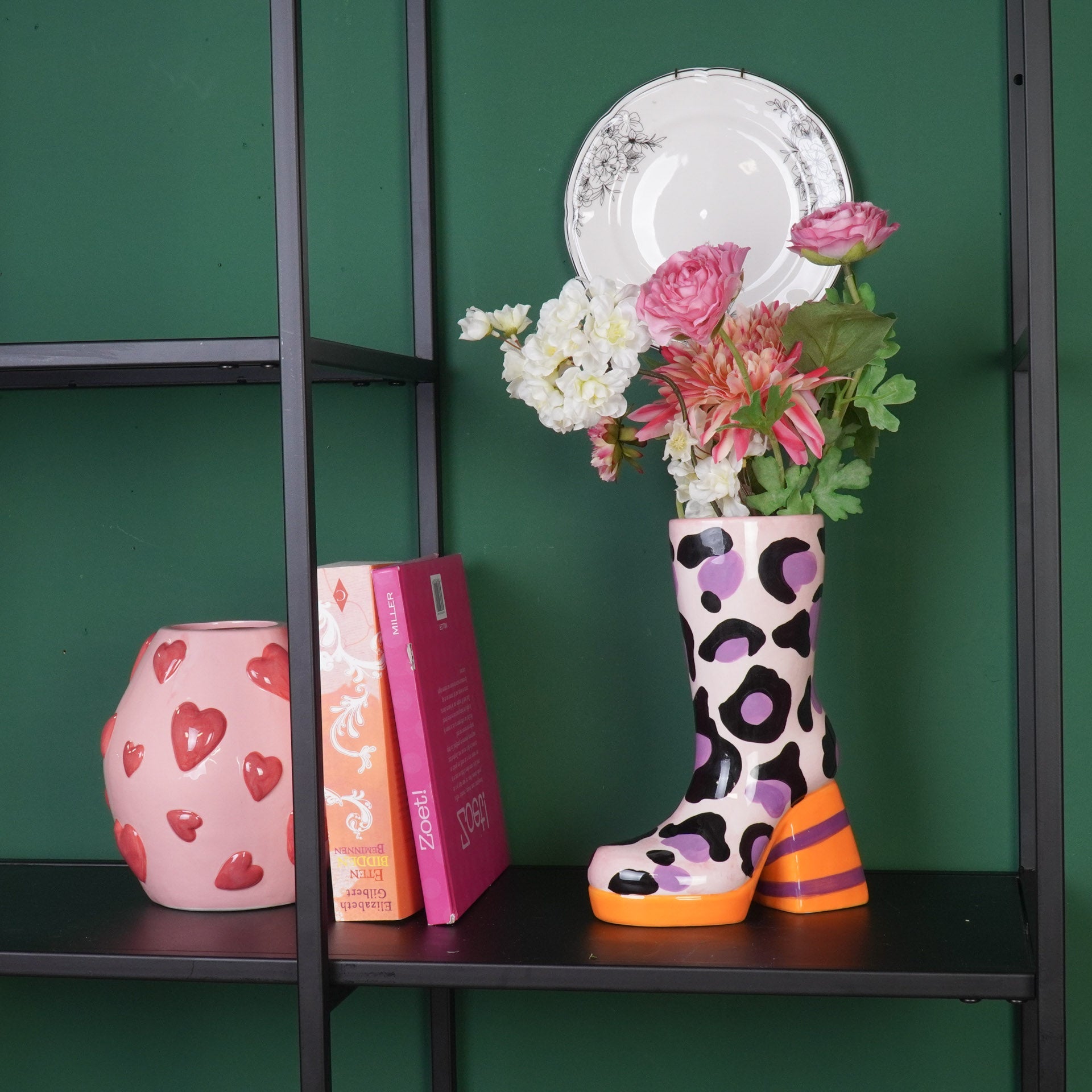 HOUSEVITAMIN | LEOPARD BOOT VAAS | ROZE + ORANJE