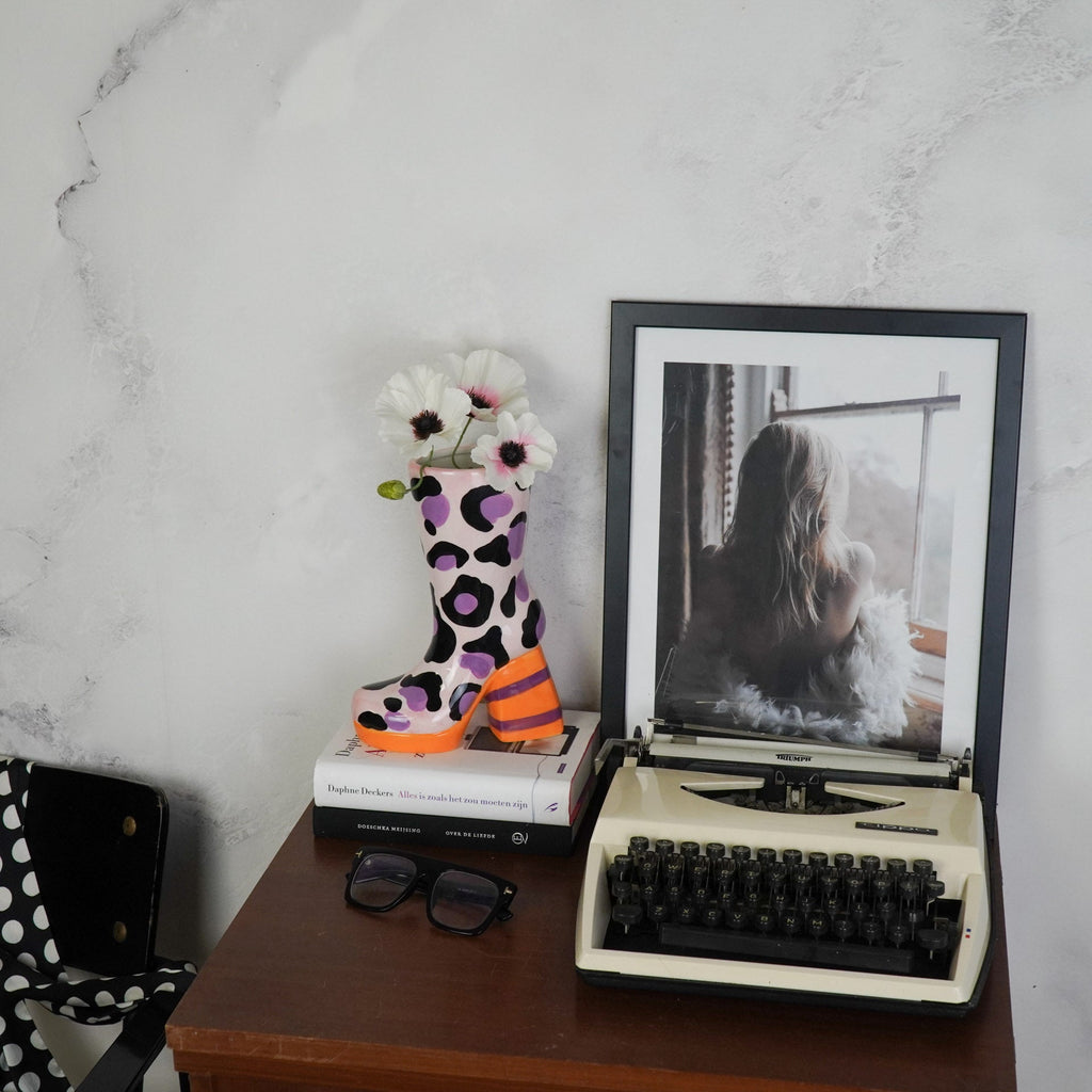HOUSEVITAMIN | LEOPARD BOOT VAAS | ROZE + ORANJE