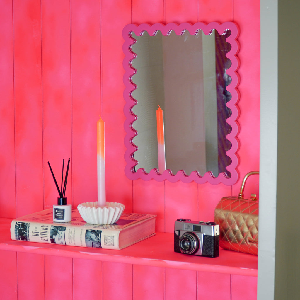 HOUSEVITAMIN | WAVEY SPIEGEL | NEON ROZE 33X43CM