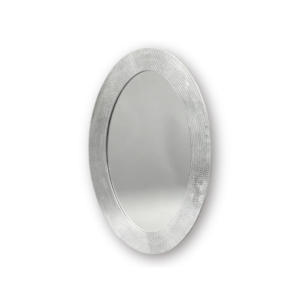 HOUSEVITAMIN | DISCO OVALE SPIEGEL | ZILVER 60X40X1 CM