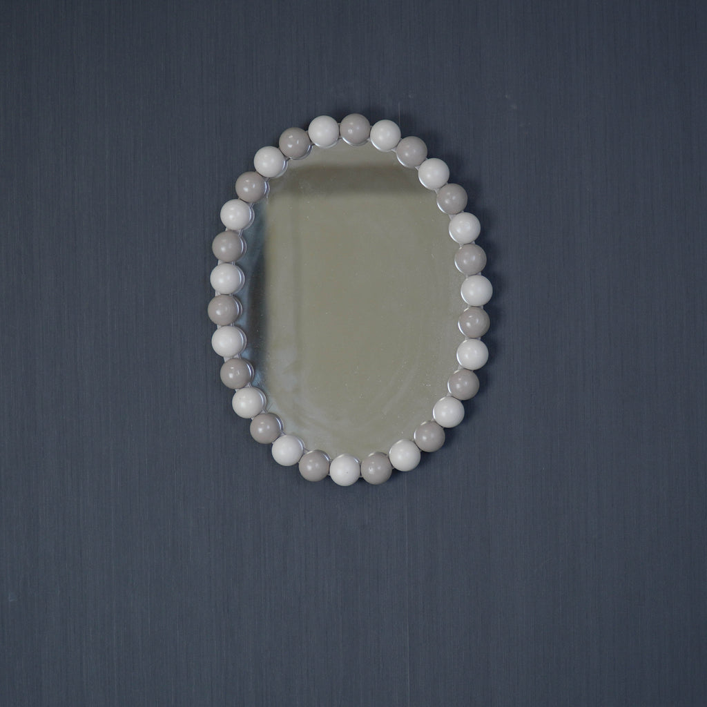 HOUSEVITAMIN | OVALE SPIEGEL BUBBLES | TAUPE 29X22,5 CM
